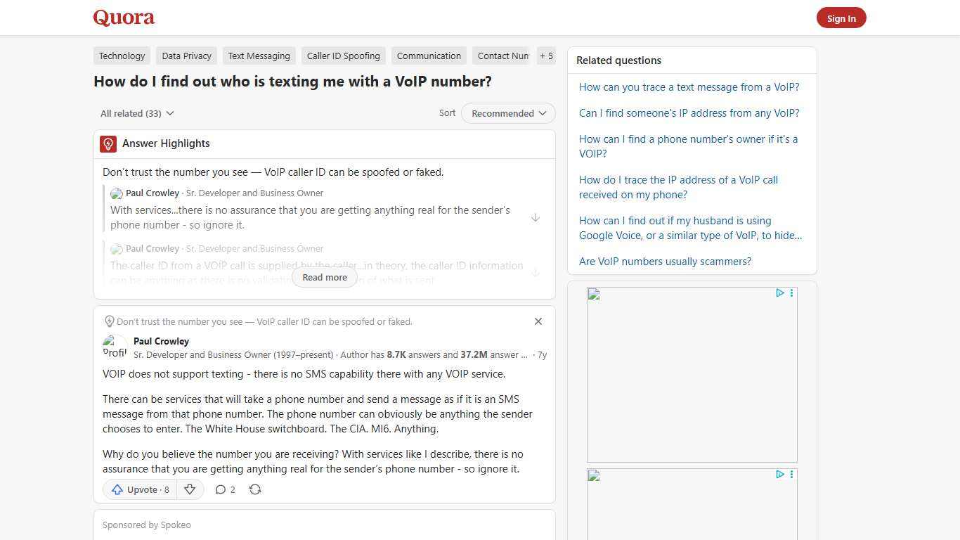 How to find out who is texting me with a VoIP number - Quora